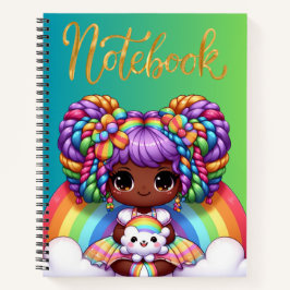 Mooie notitieboek/ Schattig regenboog chibi meisje Notitieboek