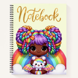 Mooie notitieboek/ Schattig regenboog chibi meisje Notitieboek