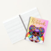 Mooie notitieboek/ Schattige regenboog chibi-meisj Notitieboek (Binnen)