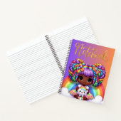Mooie notitieboek/ Schattige regenboog chibi-meisj Notitieboek (Binnen)
