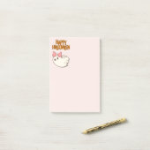 Mooie Notities — Lief Geestje in Roze Post-it® Notes (Op bureau)