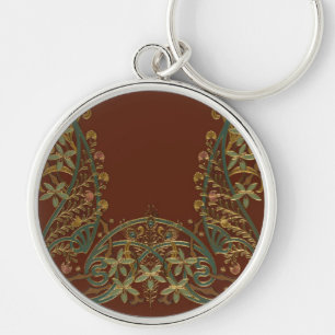 Mooie Nouveau bloem met lelie Sleutelhanger