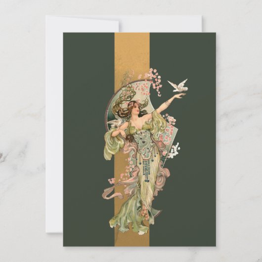 Mooie  Nouveau Vrouw Notitiekaartje (Voorkant)