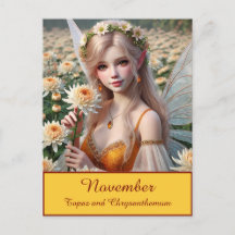 Mooie november Fairy in Chrysanten
