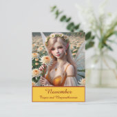 Mooie november Fairy in Chrysanten Briefkaart (Staand voorkant)