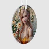 Mooie november Fairy in Chrysanten Ornament (voorkant)