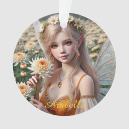 Mooie november Fairy in Chrysanten Ornament