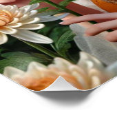 Mooie november Fairy in Chrysanten Perfect Poster (Hoek)