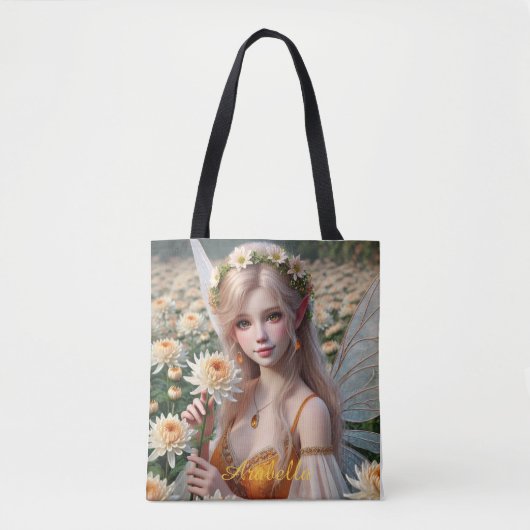 Mooie november Fairy in Chrysanten Tote Bag (Voorkant)