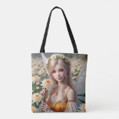 Mooie november Fairy in Chrysanten Tote Bag (Achterkant)