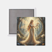 Mooie november Topaz Fairy Magneet (Voorkant / Achterkant)