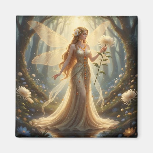 Mooie november Topaz Fairy Magneet (Voorkant)