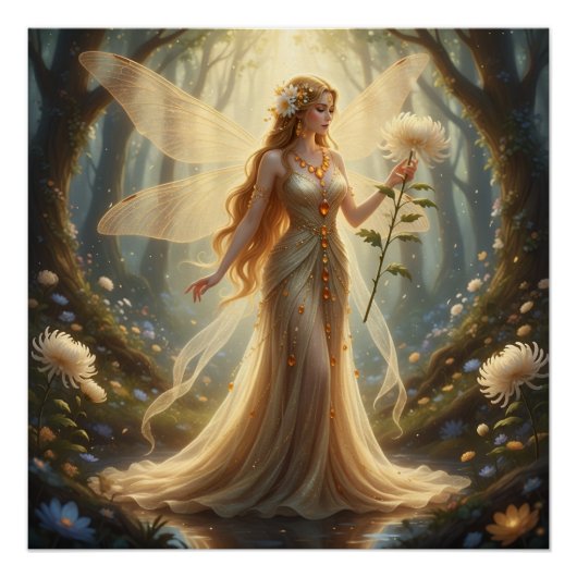 Mooie november Topaz Fairy Perfect Poster (Voorkant)
