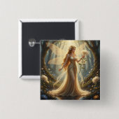 Mooie november Topaz Fairy Vierkante Button 5,1 Cm (Voorkant /achterkant)