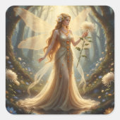 Mooie november Topaz Fairy Vierkante Sticker (Voorkant)