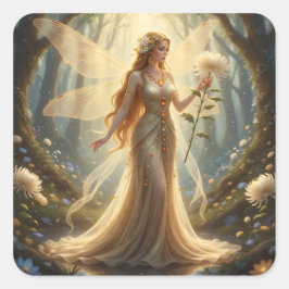 Mooie november Topaz Fairy Vierkante Sticker