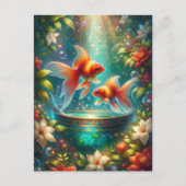 Mooie Nowruz goudvis Briefkaart (Voorkant)