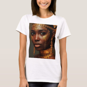Mooie Nubische Godin in Goud T-shirt