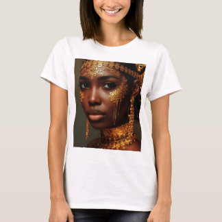 Mooie Nubische Godin in Goud T-shirt