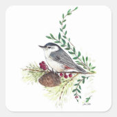 Mooie Nuthatch Art Vierkante Sticker (Voorkant)
