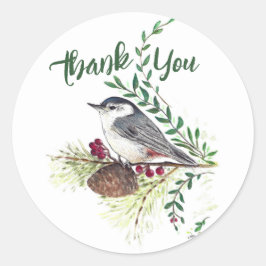 Mooie Nuthatch Vogelkunst Ronde Sticker