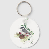 Mooie Nuthatch Vogelkunst Sleutelhanger (Voorkant)