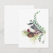 Mooie Nuthatch Waterverf Note Kaart (Voorkant / Achterkant)