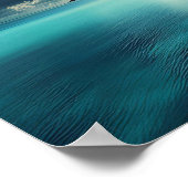 Mooie Oceaan, Dock en Fluffy Wolken Poster (Hoek)