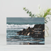 Mooie Oceaan, golven en rotsen strand bruiloft Kaart (Staand voorkant)