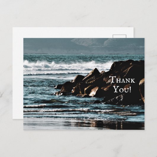 Mooie Oceaan, golven en rotsen strand dank u Briefkaart (Voorkant / Achterkant)