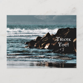 Mooie Oceaan, golven en rotsen strand dank u Briefkaart