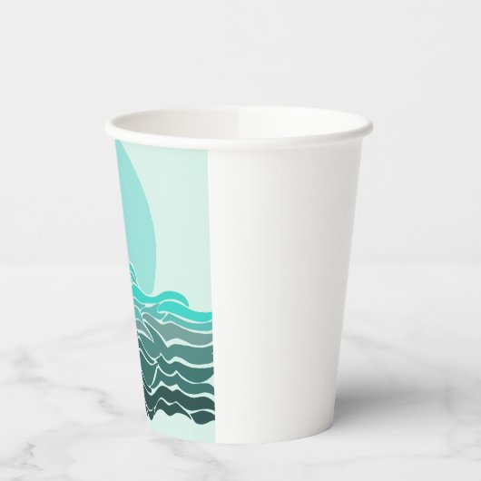 Mooie oceaan golven & zonsondergang papieren bekers (Links)