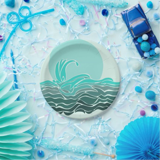 Mooie oceaan golven & zonsondergang papieren bordje (Feest)