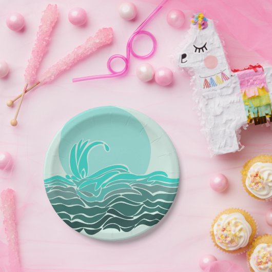 Mooie oceaan golven & zonsondergang papieren bordje (Feest)