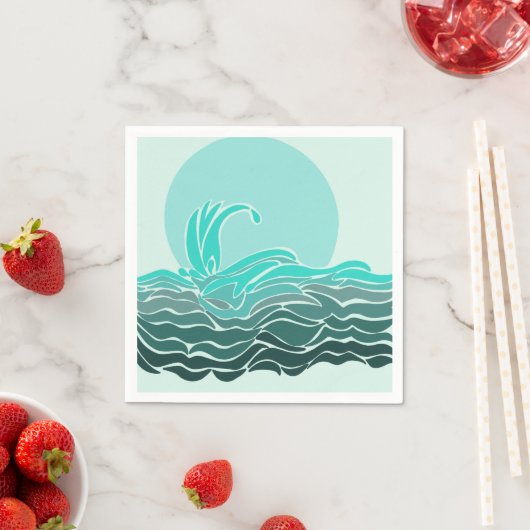 Mooie oceaan golven & zonsondergang servet (Insitu)