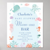Mooie Oceaan Pastel Moeder-osa Bar Baby Shower Bor Poster (Voorkant)