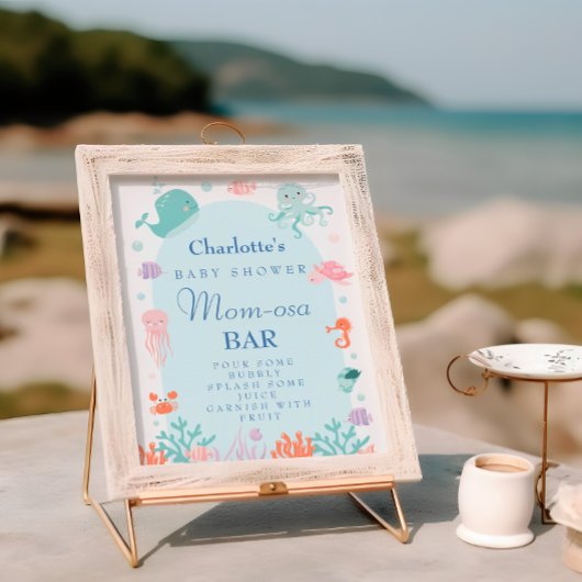 Mooie Oceaan Pastel Moeder-osa Bar Baby Shower Bor Poster