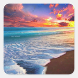 Mooie oceaan vierkante sticker