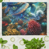 Mooie Oceaan Zee Schildpad Keuken Handdoek (Gevouwen)