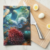 Mooie Oceaan Zee Schildpad Keuken Handdoek (Quarter Fold)