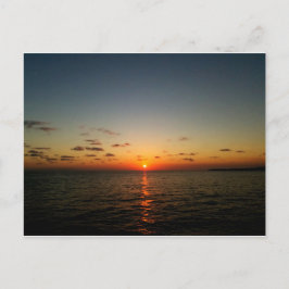 mooie oceaan zonsondergang geel oranje rood briefkaart