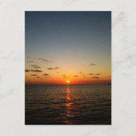 mooie oceaan zonsondergang geel oranje rood briefkaart