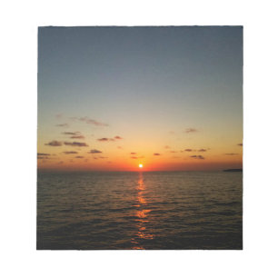 mooie oceaan zonsondergang geel oranje rood notitieblok