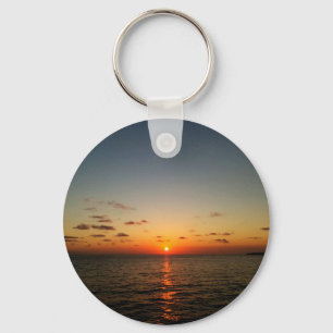 mooie oceaan zonsondergang geel oranje rood sleutelhanger