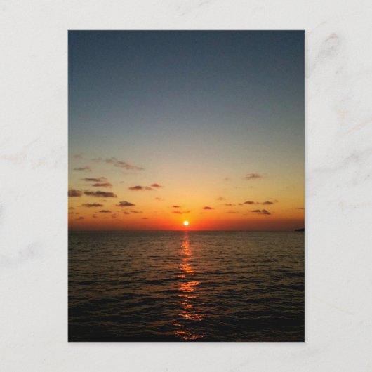 mooie oceaan zonsondergeel oranje rood briefkaart (Voorkant)