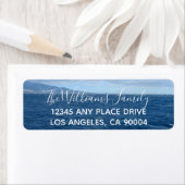 Mooie oceaanblauwe golven etiket (Insitu)