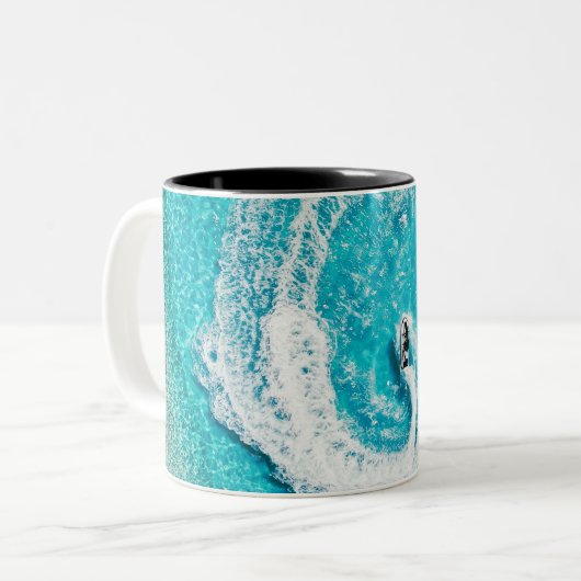 Mooie oceaancreaties tweekleurige koffiemok (Voorkant links)