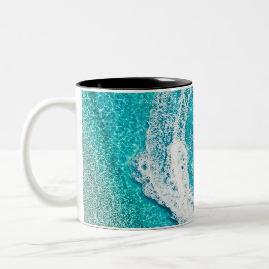 Mooie oceaancreaties tweekleurige koffiemok (Links)