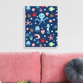 Mooie oceaandierenpatroon canvas afdruk (Insitu (Woonkamer))