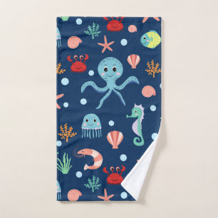 Mooie oceaandierenpatroon handdoek